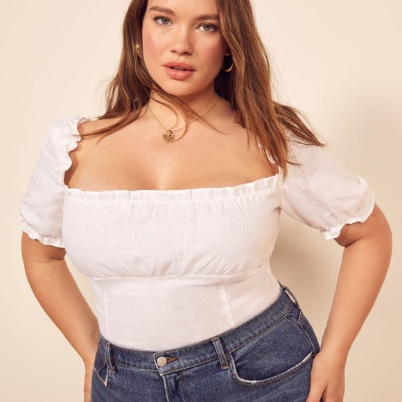 Reformation Salina Top in White NEW - Picture 2 of 8
